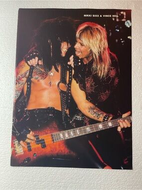 Nikki Sixx & Vince Neil Rock Pinup - Red Orange Stage Print